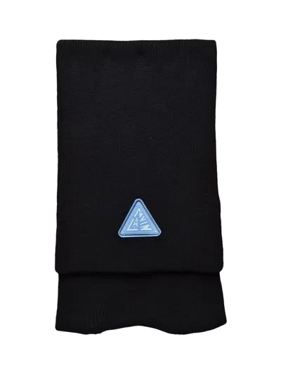 Lanvin Black Virgin Wool Knit Scarf