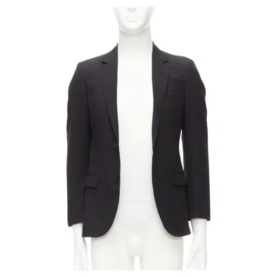 Pre-owned Lanvin Black Waffle Low Shine Single Breast Minimal Suit Blazer Eu44 Xs