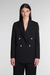Lanvin Jewel-buttons Open-front Blazer In Black