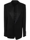 Lanvin Single-breasted Wool Tuxedo Jacket With Shiny Lapels In Black
