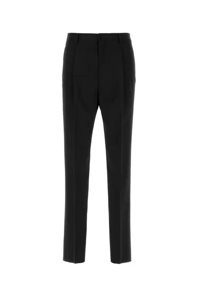 Lanvin Black Wool Pant In Blue