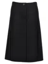 Lanvin A-line Wool Skirt Button Detail In Black