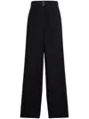 Lanvin Black Wool Trousers With Belt In Black