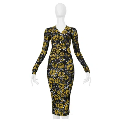 Pre-owned Lanvin Black, Yellow, And White Floral Printed Skirt Ensemble