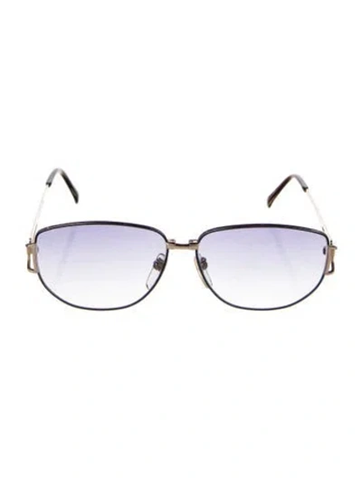 Pre-owned Lanvin Blaze Aviator Oversize Sunglasses In Gold