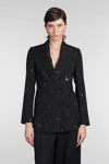 Lanvin Double-breasted Tailored Blazer In Black