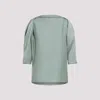 Lanvin Relaxed Silhouette Top With Button Closure In Green