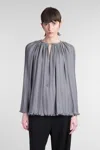 Lanvin Pleated Blouse In Grey