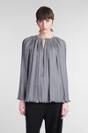 Lanvin Pleated Blouse In Grey