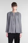 Lanvin Pleated Blouse In Grey