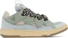 Lanvin Suede Leather Curb Sneakers Men In Pale Blue21