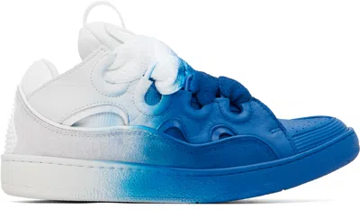 Lanvin Blue & Off-white Spray Curb Sneakers In Multi