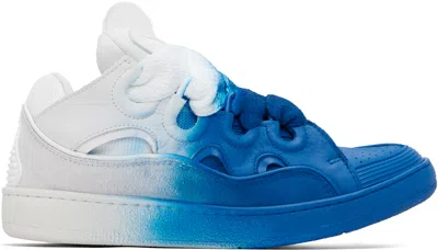Lanvin Blue & Off-white Spray Curb Sneakers In Multi