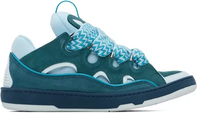 Lanvin Blue Bicolor Curb Sneakers