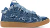 LANVIN BLUE CURB DENIM SNEAKERS