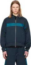 Lanvin Blue Curb Zipped Jacket In Petrol Blue281