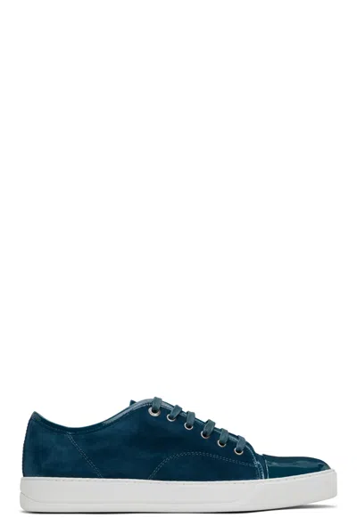 LANVIN BLUE DBB1 SUEDE & LEATHER SNEAKERS