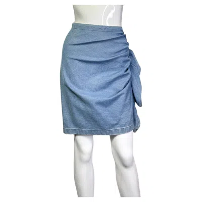 Pre-owned Lanvin Blue Denim Pensil Skirt, 2000's