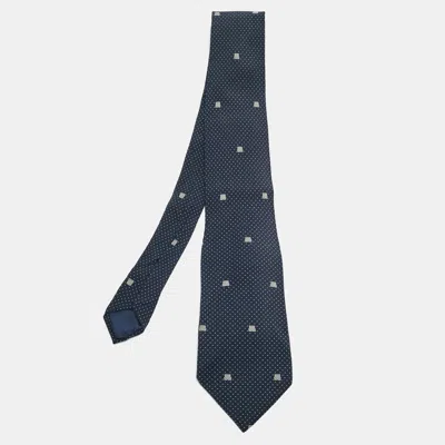 Pre-owned Lanvin Blue Dots Print Silk Tie