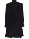 Lanvin Draped Detailing Knee Length Dress In Blue