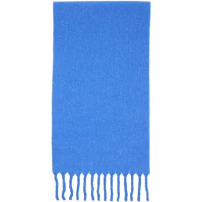 Lanvin Blue Fluffy Label Scarf In 211 Ice Blue