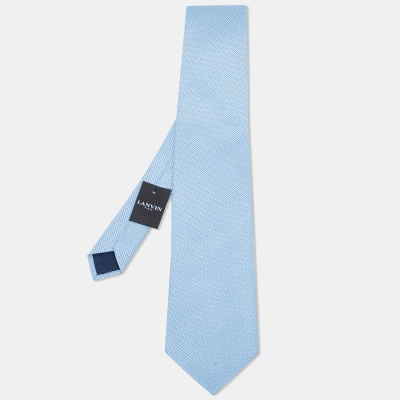 Pre-owned Lanvin Blue Patterned Silk Tie