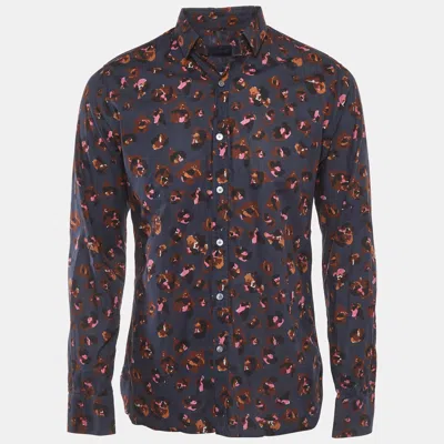 Pre-owned Lanvin Blue Printed Cotton Long Sleeve Shirt L