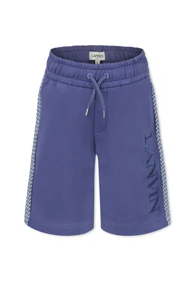 Lanvin Kids' Blue Shorts For Boy With Logo