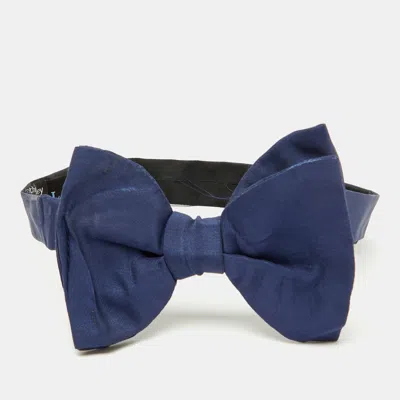 Lanvin Blue Silk Classic Bow Tie