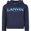LANVIN BLUE SWEATSHIRT FOR BOY WITH LOGO