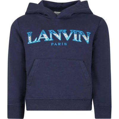 Lanvin Kids' Blue Sweatshirt For Boy With Logo