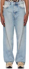 Lanvin Blue Twisted Straight-leg Jeans In Light Blue22