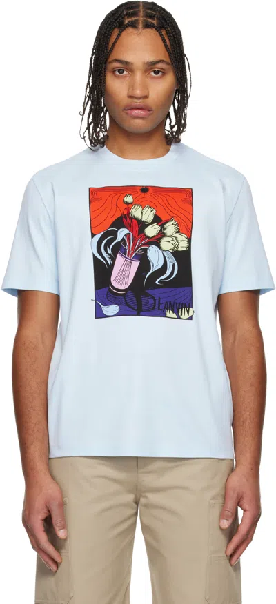 Lanvin Blue Vase Print T-shirt In White