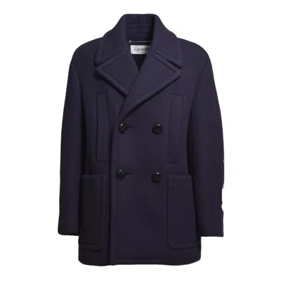 Lanvin Blue Virgin Wool Short Coat