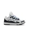 Lanvin Almond Toe Leather Sneakers With Metallic Eyelets