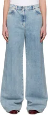 Lanvin Blue Wide-leg Cuffed Jeans In Light Blue