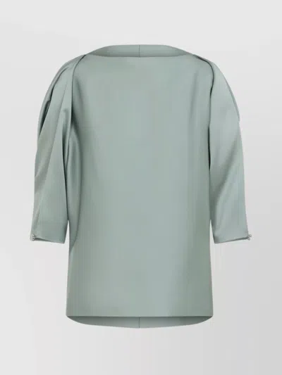 LANVIN BOAT NECKLINE BLOUSE DRAPED SLEEVES
