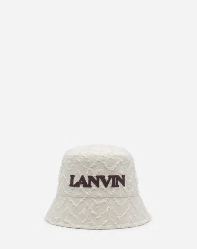 Lanvin Bob  En Coton À Motif Chevron Pour Homme In Neutral