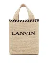 Lanvin Logo-motif Raffia Tote Bag In White