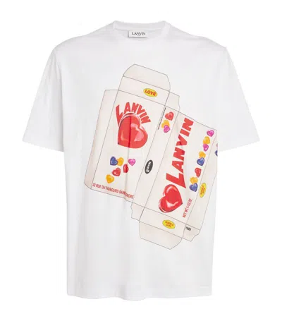 Lanvin Candy-print Cotton T-shirt In White