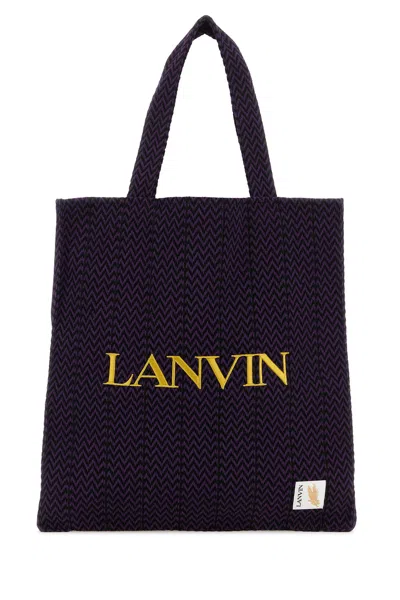 Lanvin Embroidered-logo Tote Bag In Purple