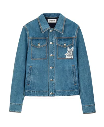 Lanvin Botanica Long-sleeved Denim Jacket In Blue