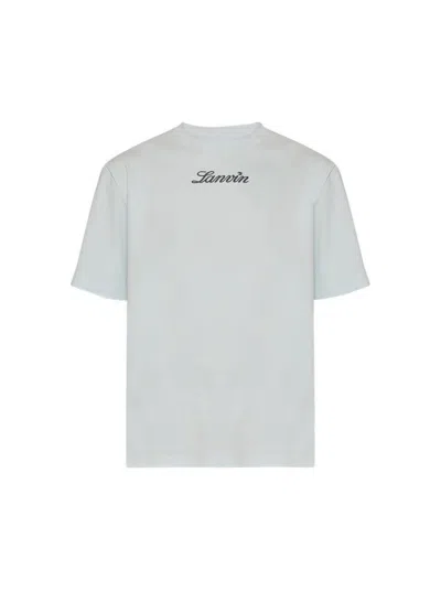 Lanvin Bouclette Logo T-shirt Chambray In White