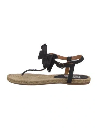 Pre-owned Lanvin Bow Accents Espadrilles In Black/neutrals