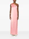 Lanvin Bow Back One Shoulder Satin Gown In Venus Pink In Pink