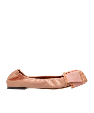 Lanvin Bow-detail Ballerina Shoes In Pink