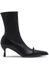 Lanvin Womens Black Bow-embellished Heeled Leather Ankle Boots In Black