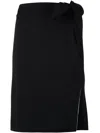Lanvin Bow Detail Straight Skirt In Black