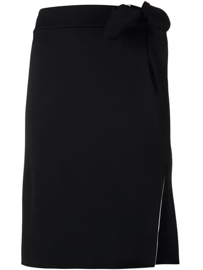 Lanvin Bow Detail Straight Skirt In Black