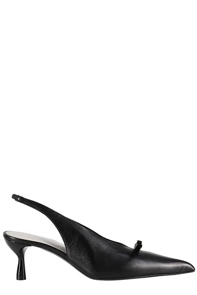 Lanvin Bow Slingbacks In Black